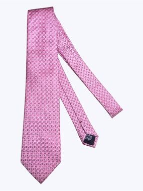 Boss Pink Geometric Silk Tie